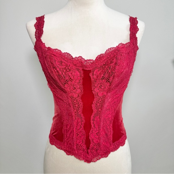 Victoria's Secret Other - Victoria’s Secret Vintage Dead stock Lace and Velvet Corset Top